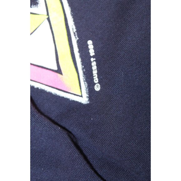 VTG GUESS JEANS USA Georges Marciano Blue Sweatshirt Spellout Dated 1989 OS - Picture 3 of 6